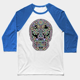 Faded Colors Skull de Los Muertos Baseball T-Shirt